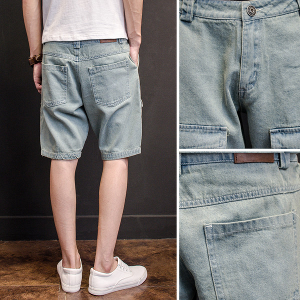 Pantaloni scurți la modă pentru bărbați deasupra genunchiului cu buzunare în trei culori