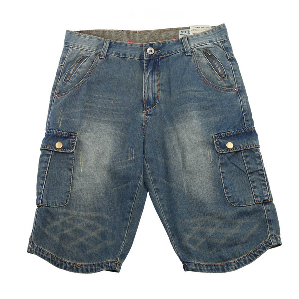 Férfi térdig érő farmer, oldalzsebekkel, két színben