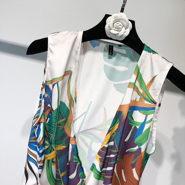 Maieu de damă cu imprimeu cu decolteu triunghiular adânc