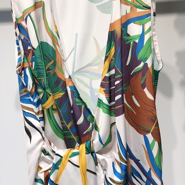 Maieu de damă cu imprimeu cu decolteu triunghiular adânc