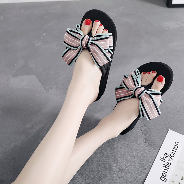 Papuci casual de dama cu panglica si talpa plata