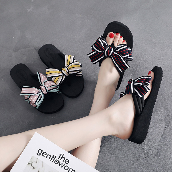 Papuci casual de dama cu panglica si talpa plata