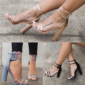 Стилни дамски сандали с дебел ток - два модела