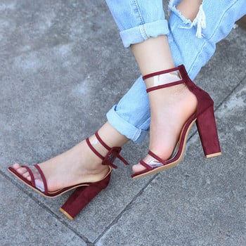 Стилни дамски сандали с дебел ток - два модела