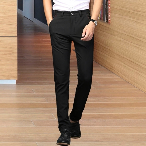 Pantaloni uni și stilați pentru bărbați, în trei culori