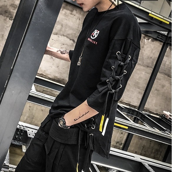 Tenis casual pentru bărbați, cu mâneci 3/4 cu legături încrucișate