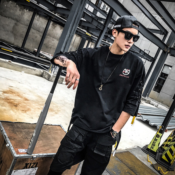 Tenis casual pentru bărbați, cu mâneci 3/4 cu legături încrucișate