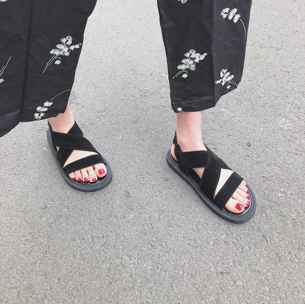 Sandale casual dama din piele intoarsa