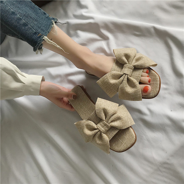 Papuci casual dama cu panglica in doua culori