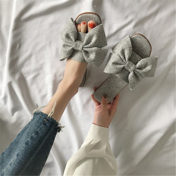 Papuci casual dama cu panglica in doua culori