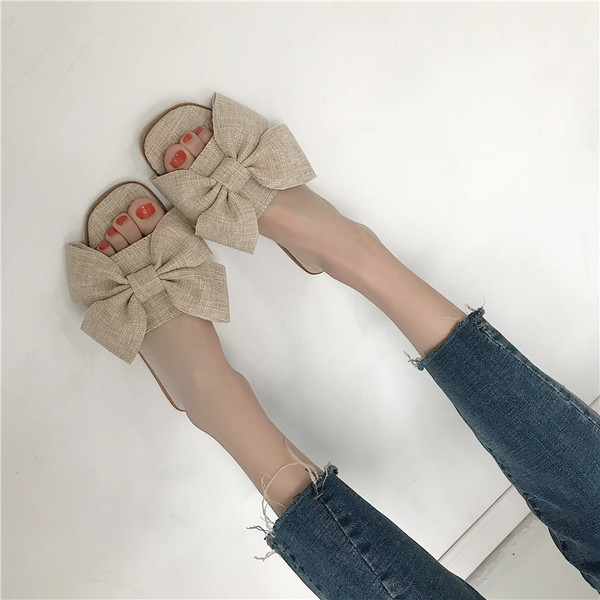 Papuci casual dama cu panglica in doua culori