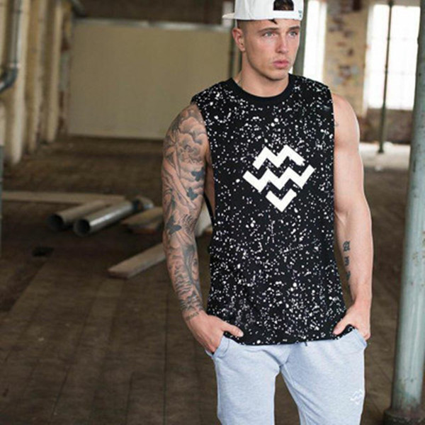 Vesta sport pentru barbati in doua culori cu inscriptie