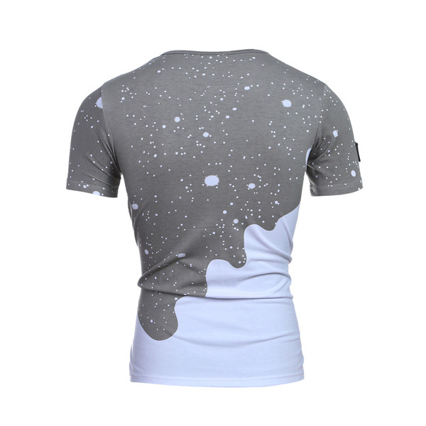 Bluza barbateasca cu maneca scurta cu imprimeu interesant in doua culori