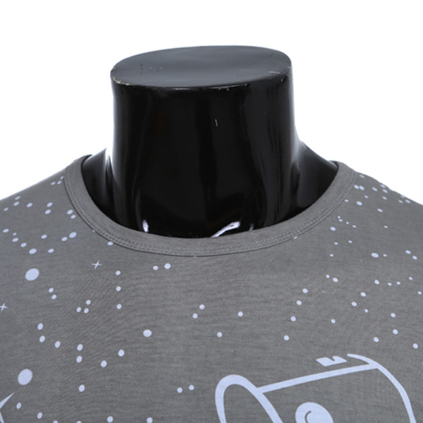 Bluza barbateasca cu maneca scurta cu imprimeu interesant in doua culori