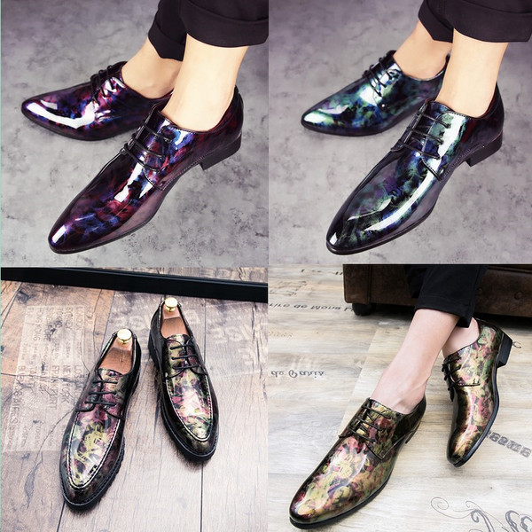 Pantofi formali barbatesti in culori irizate doua modele