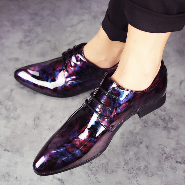 Pantofi formali barbatesti in culori irizate doua modele