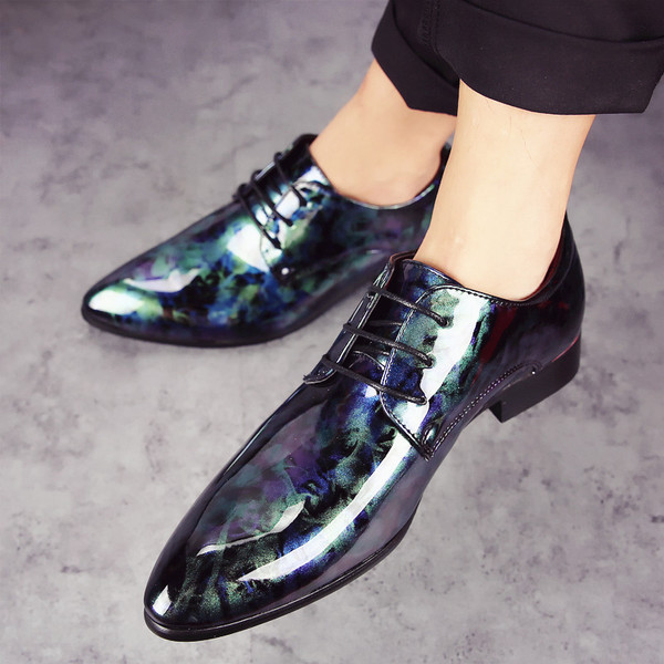 Pantofi formali barbatesti in culori irizate doua modele