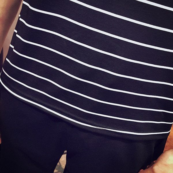 Tricou proaspăt casual pentru bărbați în alb și negru