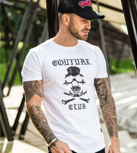 Tricou bărbătesc alb-negru cu inscripție și imprimeu