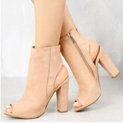 Sandale de dama elegante cu toc gros in trei culori