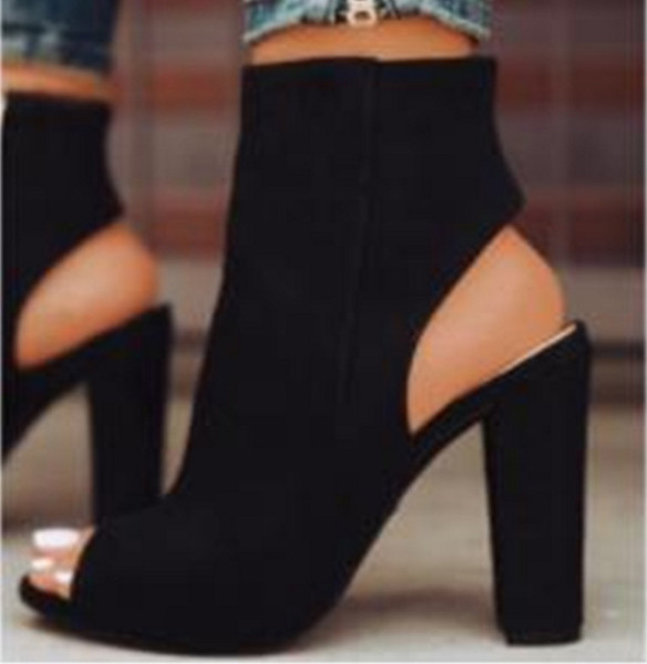 Sandale de dama elegante cu toc gros in trei culori