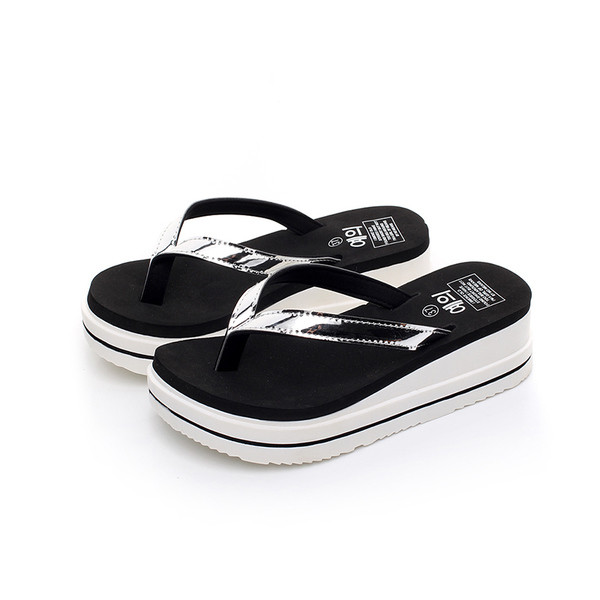 Papuci casual pentru femei, cu curea din piele lăcuită și talpă plată ridicată