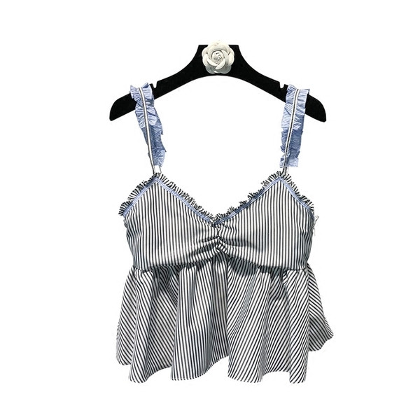 Maieu scurt, elegant, cu dungi pentru femei