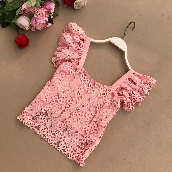 Tricou scurt de dama din dantela in trei culori