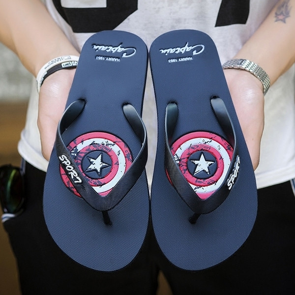 Papuci de plaja barbati prin deget in culori diferite in doua modele