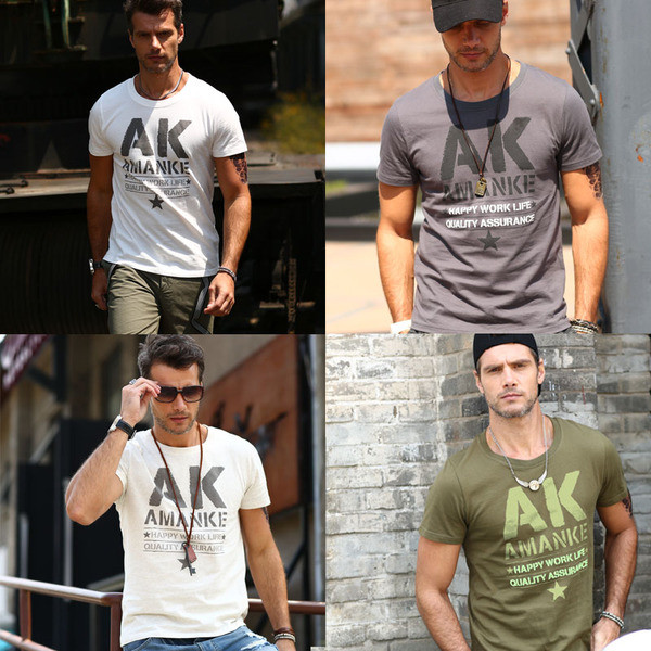 Tricou bărbătesc în diferite culori cu inscripție