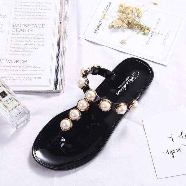 Papuci casual de dama in roz si negru cu decor