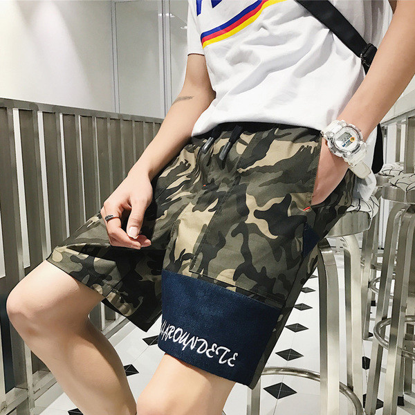 Pantaloni scurți pentru bărbați până la genunchi cu elastic și legături în mai multe culori