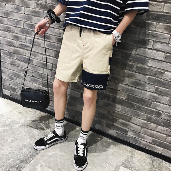 Pantaloni scurți pentru bărbați până la genunchi cu elastic și legături în mai multe culori