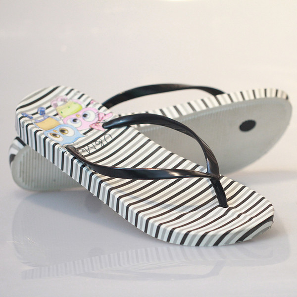 Papuci casual de dama cu dungi in doua culori