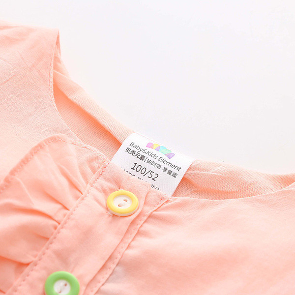 Rochie pentru copii in culori vii cu imprimeu si nasturi decorativi