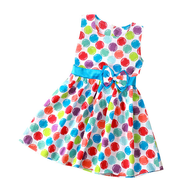 Rochie de vara pentru copii cu panglica in diferite modele florale