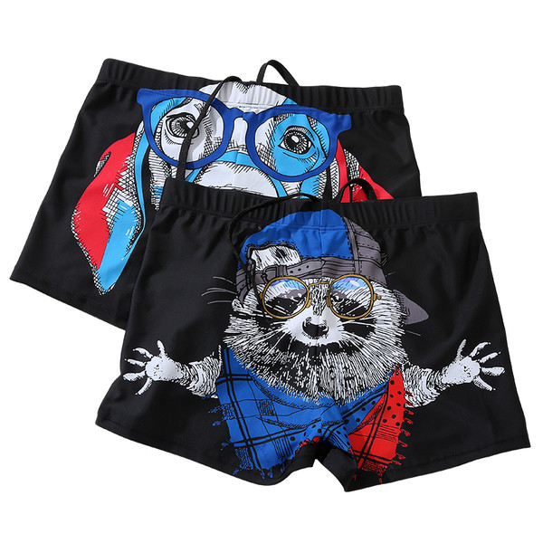 Costum de baie pentru bărbați în trei culori cu aplicație