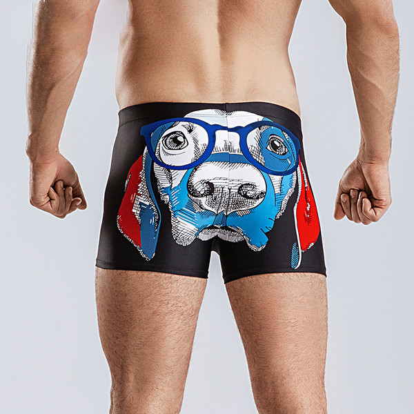 Costum de baie pentru bărbați în trei culori cu aplicație