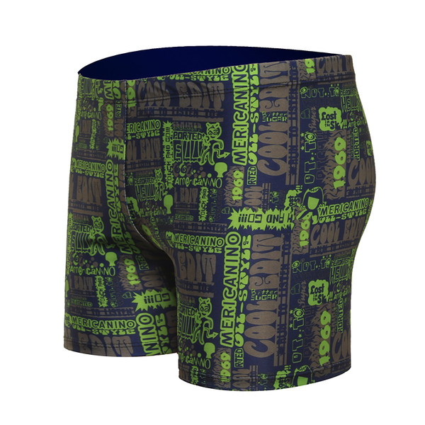 Costum de baie elegant pentru bărbați în două culori cu imprimeu