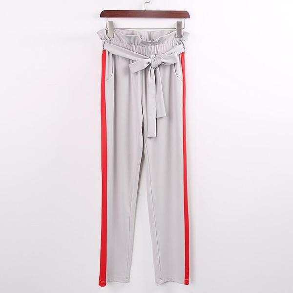 Trening de dama cu talie inalta in doua culori cu margini colorate