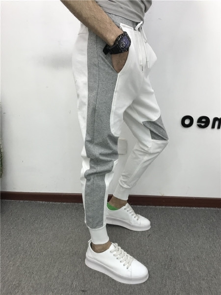 Мъжки двуцветен ежедневен анцуг с еластична талия 