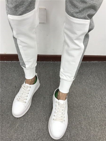 Мъжки двуцветен ежедневен анцуг с еластична талия 