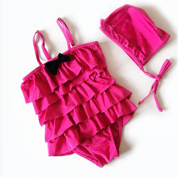 Costum de baie pentru copii elegant cu spatele gol pentru fete in doua culori