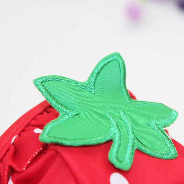 Costum de baie drăguț pentru fete pentru copii cu puncte cu pălărie