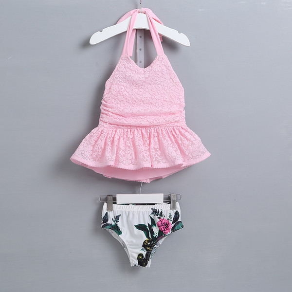 Costum de baie pentru copii elegant pentru fete în două părți