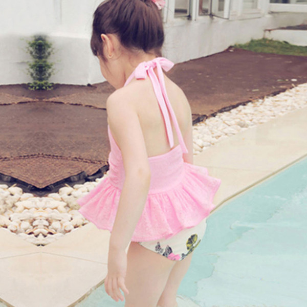 Costum de baie pentru copii elegant pentru fete în două părți