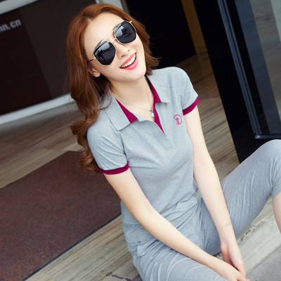 Γυναικεία αθλητική φόρμα από 2 τεμαχίων 7/8 μήκος και Τ-shirt με κοντό μανίκι με διάφορα χρώματα