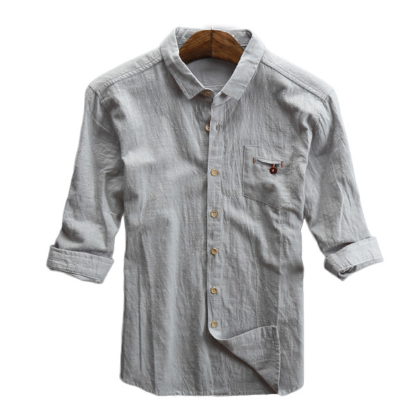 Cămașă de vară pentru bărbați cu mâneci tip role în trei culori