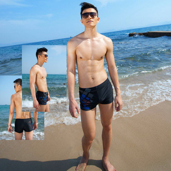 Costum de baie elegant pentru bărbați, cu un motiv colorat