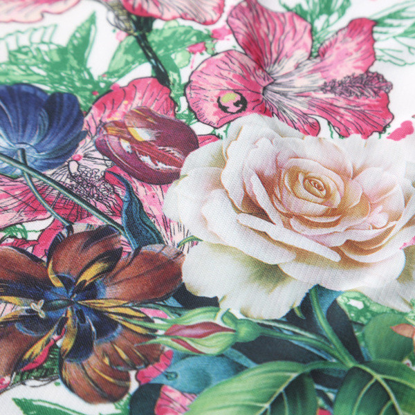 Cămașă de vară pentru bărbați cu motive florale în alb-negru